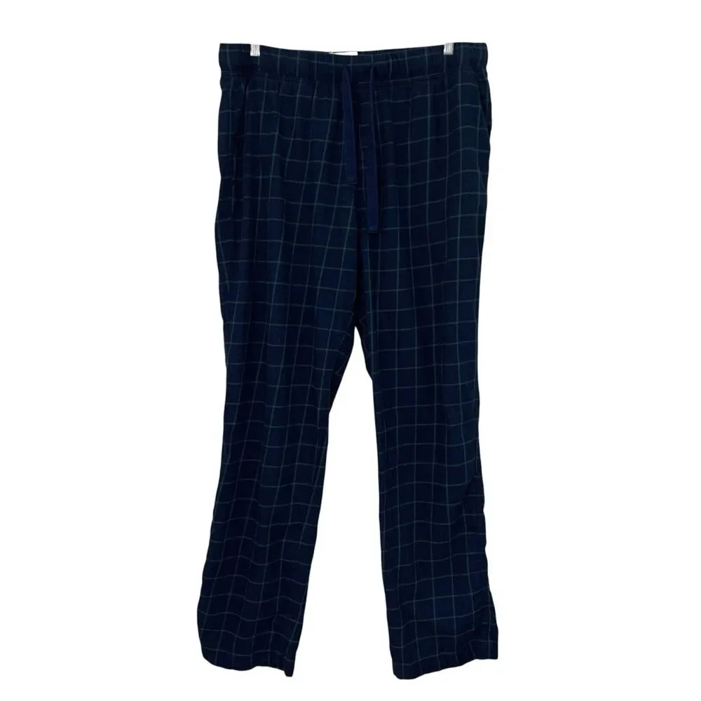UGG Men’s Check Cotton Flannel Lounge Pajama Pants Navy Blue Green Size XXL